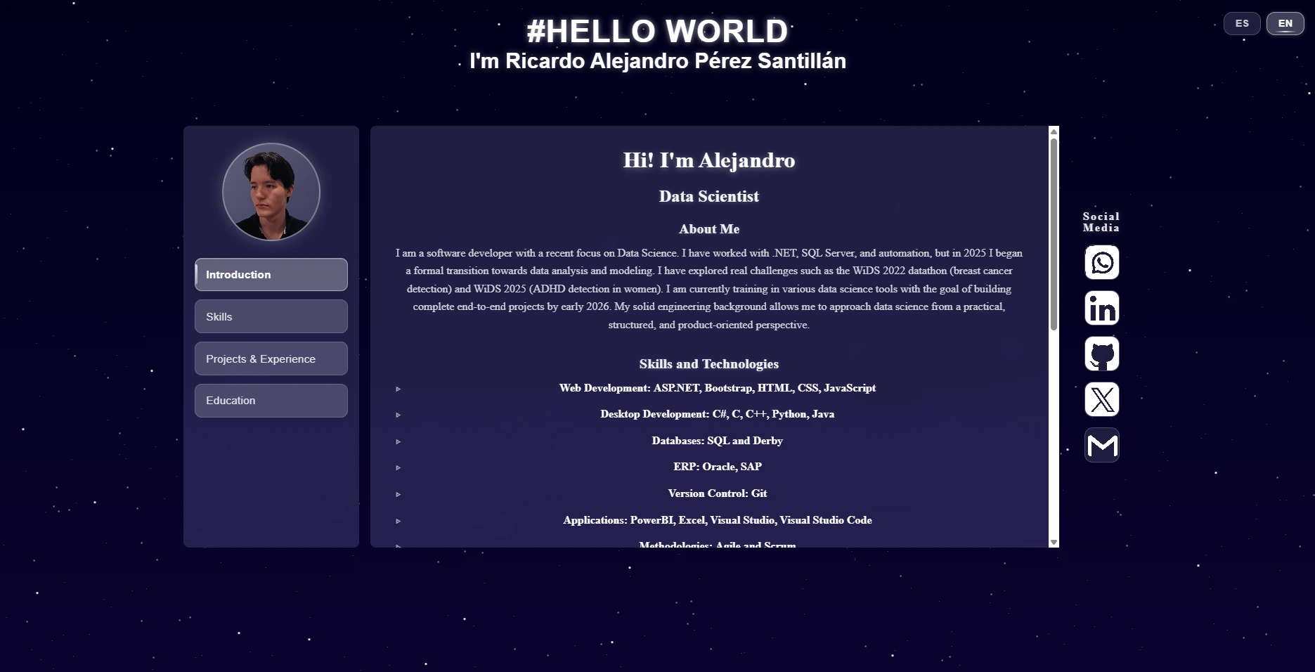 DevPortfolio interface app